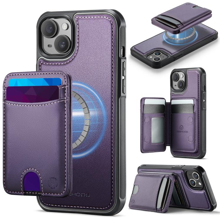 JEEHOOD J10 Flip Card Bag MagSafe Split RFID Leather Phone Case