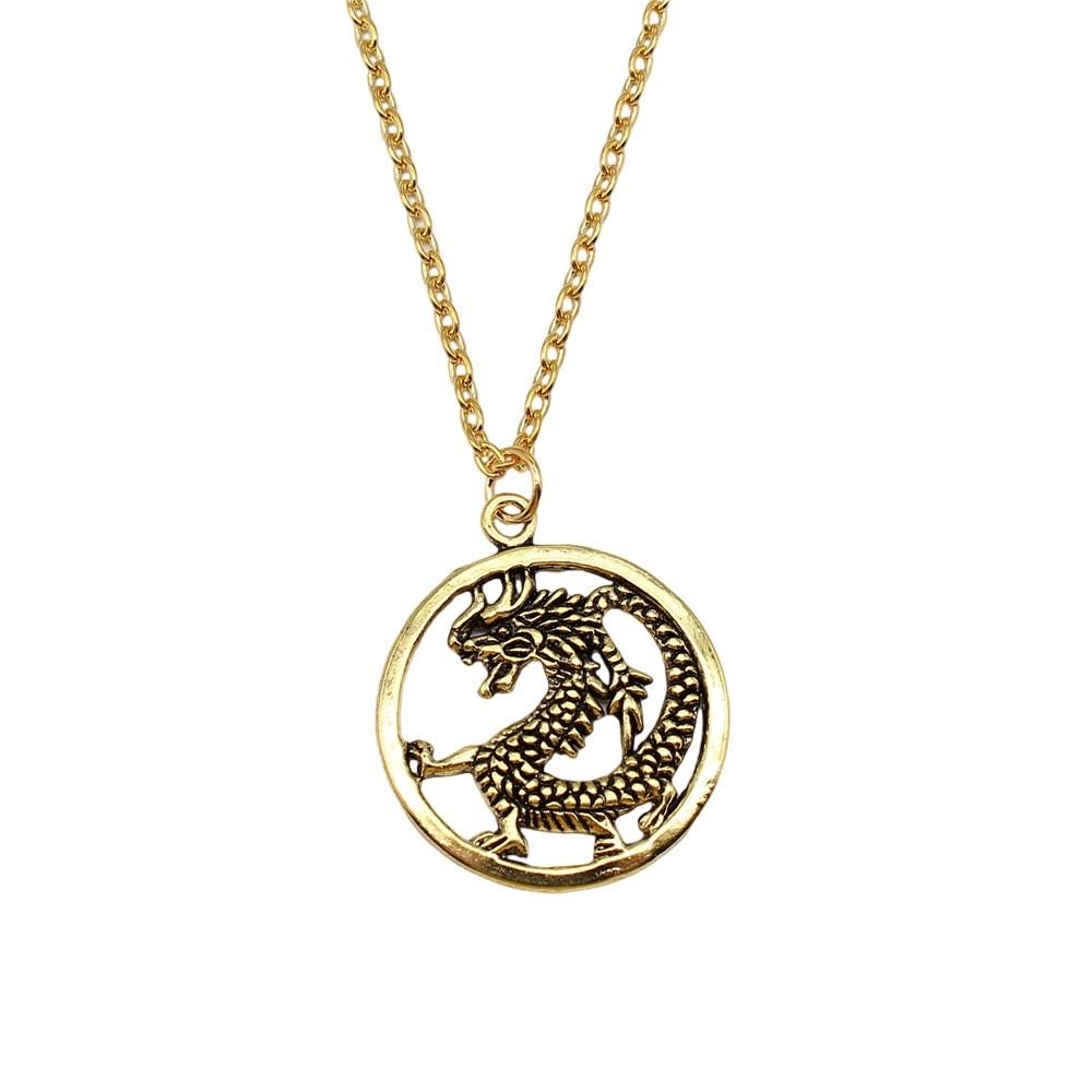 Openwork Dragonfly Pendant antique Gold color Necklace Insect Jewelry 45cm or 70cm long chain