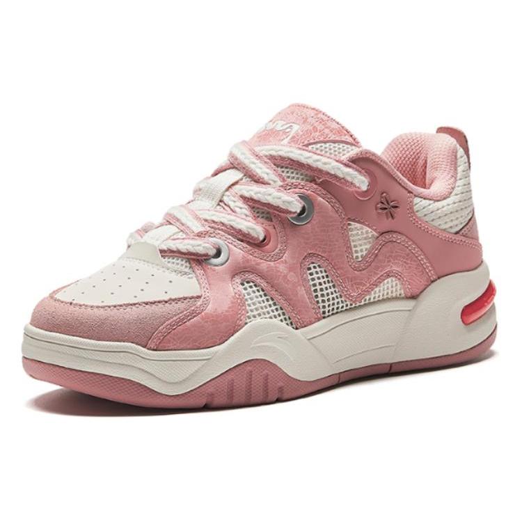 Anta Life Collection Abrasion Resistant Breathable Low top Skateboard Shoes Women's Pink Beige 122428061-2