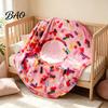 Fun Blanket for Movie Night Round Food Blanket, Realistic Themed Throw 59 Inch Novelty Waffle Pizza Burrito Donut Wrap, Soft Cozy Home Sofa Bed Travel
