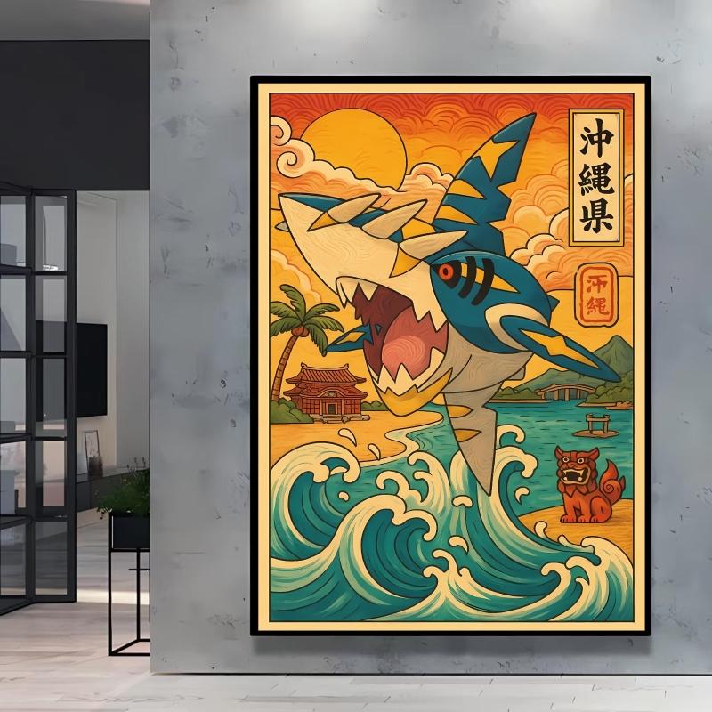 Leinwand Kunstwerk Malerei Pokemon Schiggy Poster Cartoon Bild Klassisch Haus Schlafzimmer Dekoration Gemälde Kindergeschenk