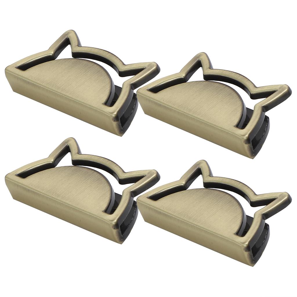 4 Sada Kovová Ozdobná Spona Kočičí Klip Zarážka Kožené Zboží Zavazadla Džíny DIY Doplňky Bronzová