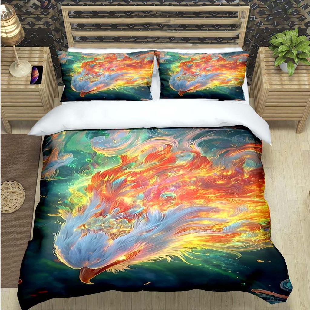 3D Popular Mythical Beast Phoenix Print Bedding Sets Bed Supplies Set  Comforter Set  Teens Girls Cartoon Twin Single Kid Gift