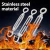 12-1PCS Stainless Steel Hook And Eye Tensioners Rope Cable Tension Sets Adjustable Garden Wire Ropes Tensioner Locking Device