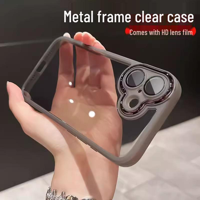 

Premium Silicone & Metal Frame Case for Apple 12-15/14 Pro/17 Pro Max – Fashionable, Durable, Perfect for Couples 16