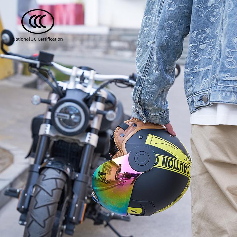 RNG 3C-Certified Retro 3/4 Motorcycle Helmet for Men & Women