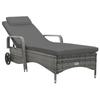 Day and Night - Day and Night Lounger with Wheels In Anthracite Gray Synthetic Rattan