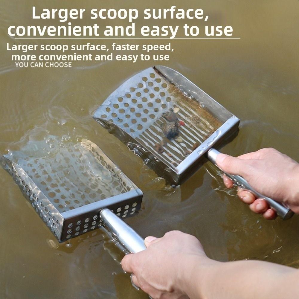 Portable Beach Mesh Sand Shovel Handheld Beachcombing Scoop Sturdy Sand Filter Tool Underwater