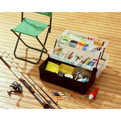 Iris Ohyama My Kit Tool Storage Tool Box Case Clear Black Versatile Case Storage Box Tool Box DIY Outdoor Camping Accessory Case 2 Tier Tray