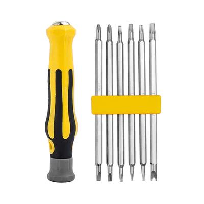 6-in-1-Set, manipulationssicherer magnetischer Schraubendreher-Bit, Sechskant-Torx-Schraubendreherkopf, flaches Handwerkzeug