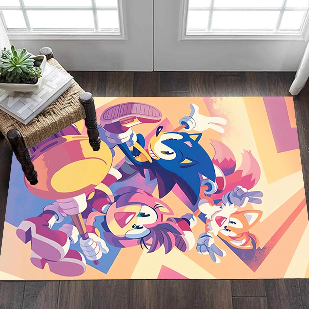 Sonic The Hedgehog Heroes Decoration,Carpet,Living Room,Bedroom, Non-slip,Square rug