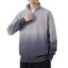 Men’s Thick Gradient Zip Stand Collar Knit Sweater
