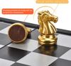 3-in-1 Magnetic Chess, Checkers, Backgammon Board Game Set, 12.5' Folding Travel Game for Kids & Adults (Gold & Silver)