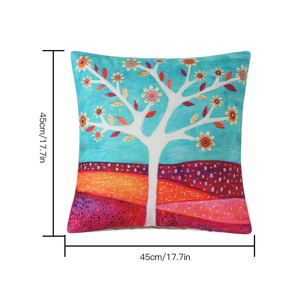Tree Pattern Pillowcase Home Office Throw Pillow Cover Cotton-linen Cushion Printed Cover