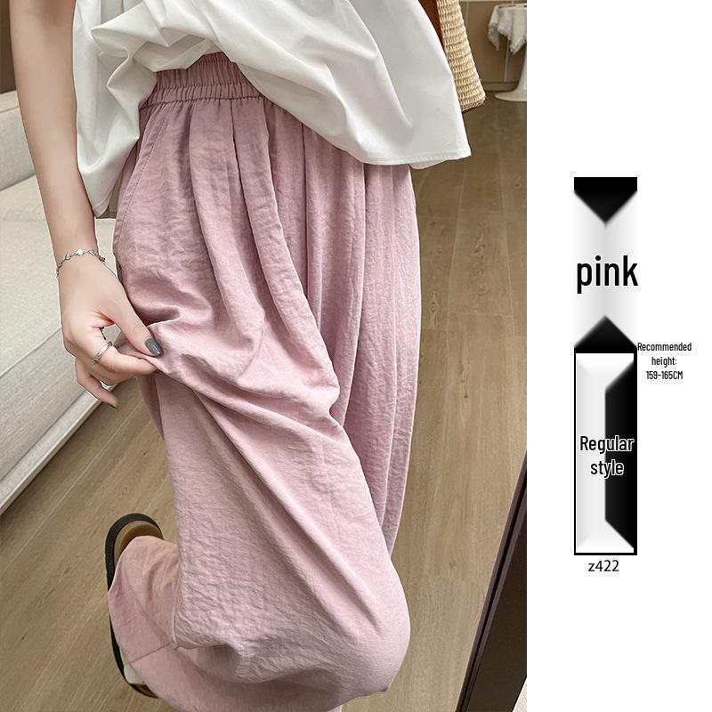 

Women s Summer High Waist Loose Wide-Leg Pants - Lightweight Acetate Fabric M 49-54 kg