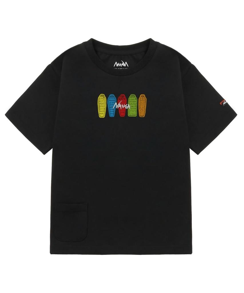 NANGA Short Sleeve for Boys Eco H SB PT Short Sleeve T BLK 100 T-Shirt N2504-6M529A