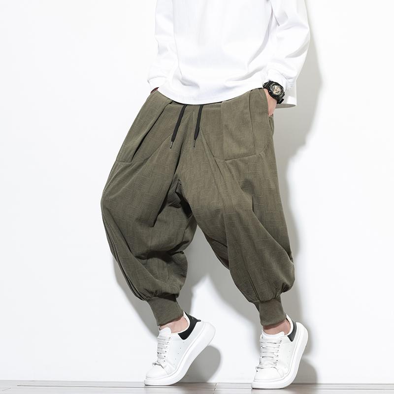 

2025 Autumn Men Plaid Corduroy Pants Men Jogger Vintage Lantern Pants Y2K High Street Trousers Korean Loose Casual Sweatpants L армія зелений колір