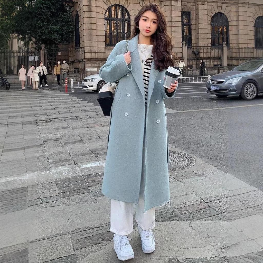 Women's 2025 Autumn/Winter Korean Double-sided Plush Wool Coat - Loose, Mid-length, Hepburn Style