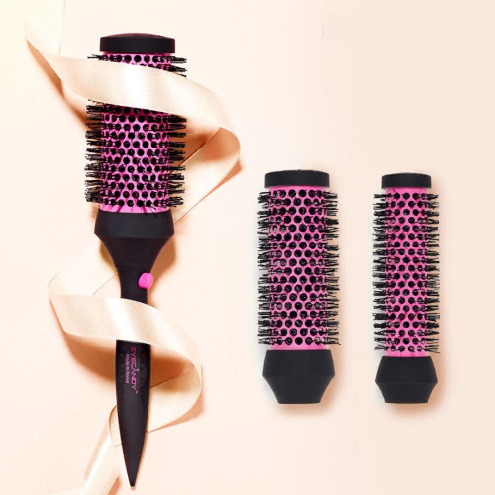 EyeCandy Eye Candy Ceramic Hot Curling Brush Set  Detachable Dry Big Roll Bit Firm Wave Curl Styling NONE