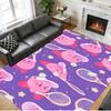 Rutschfeste Kristall-Samt-Bodenmatte, Teppich im Kirby-Design für Innenbereiche, Wohnzimmer, Schlafzimmer, Heimdekoration