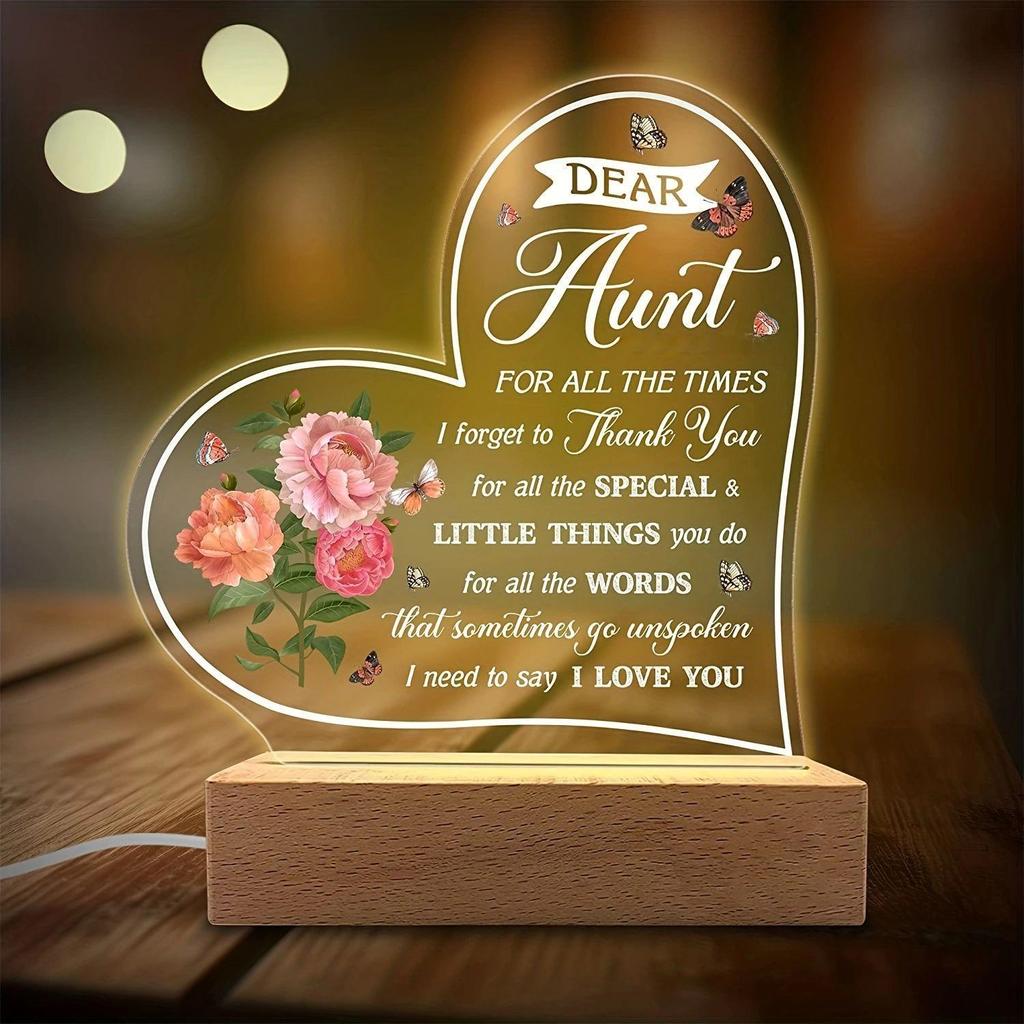 Love-Shaped 3D Acrylic Night Light Puzzle for Holiday Greetings