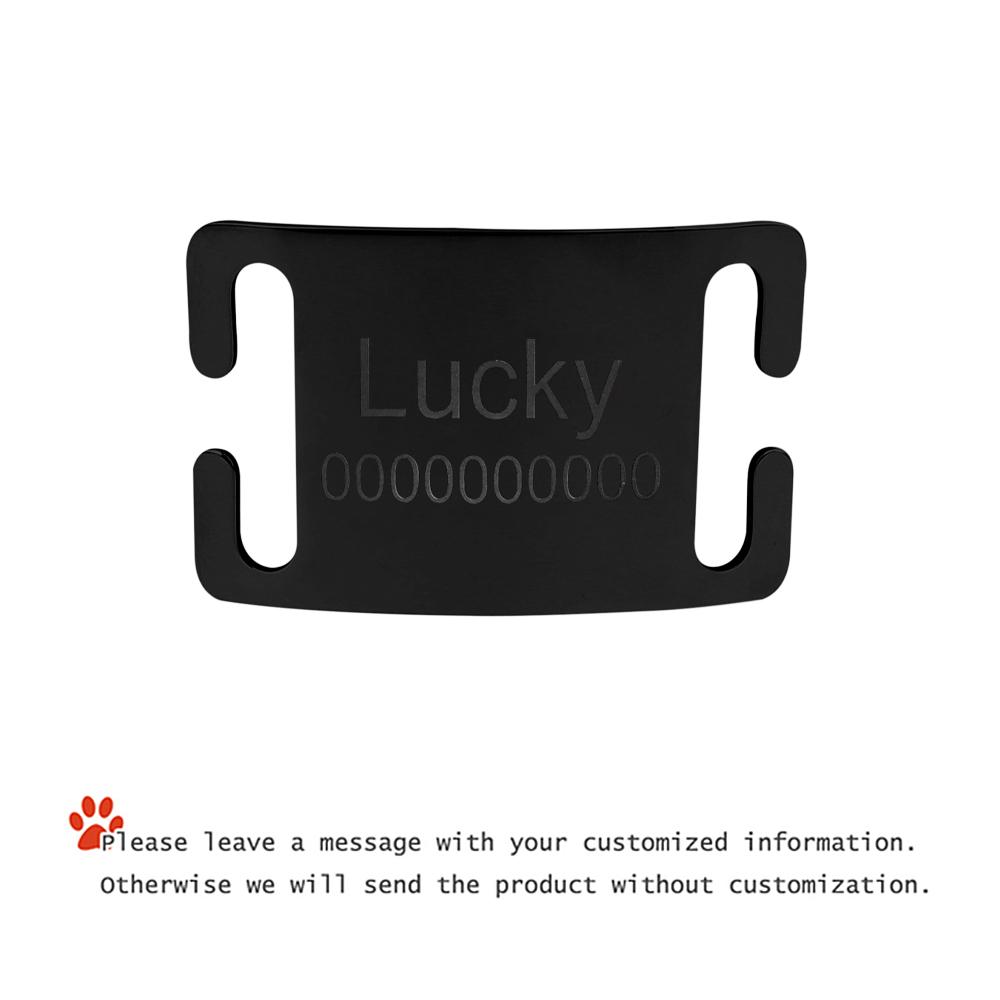 Curved Personalized Name Cat Dog Collar Accessories Anti-lost ID Tag Custom Pet Collar Nameplate Engraving Black Silver Golden