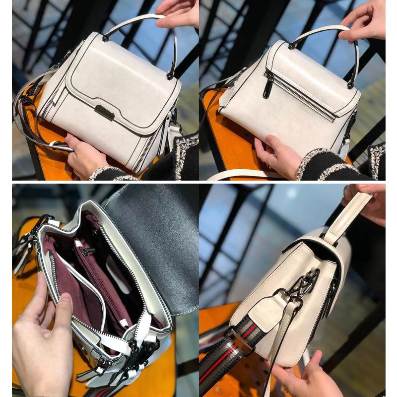 Oil Wax Leather Bag for Women In Autumn and Winter New Trendy High End One Shoulder Crossbody Bag Fashionable Large Capacity Handbag
