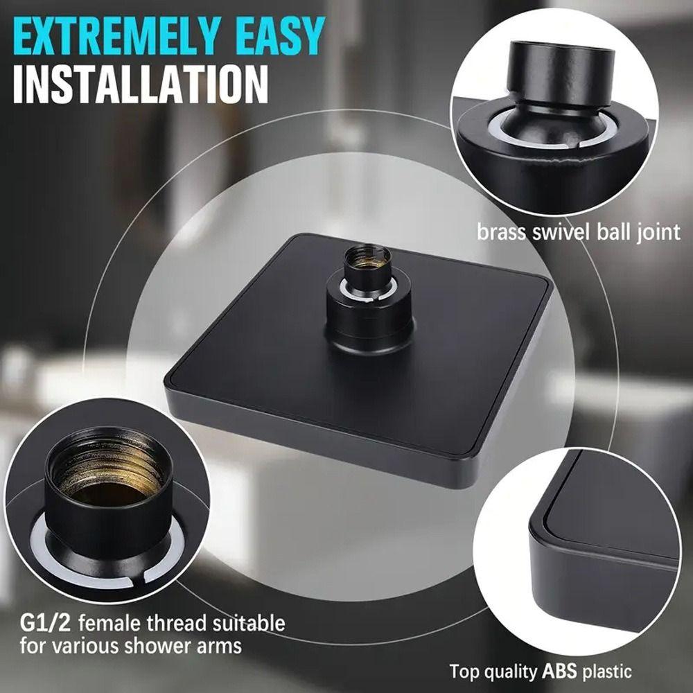 Adjustable Shower Head Square High Flow Bathroom Shower Head Easy Install Rain Shower Head  SPA