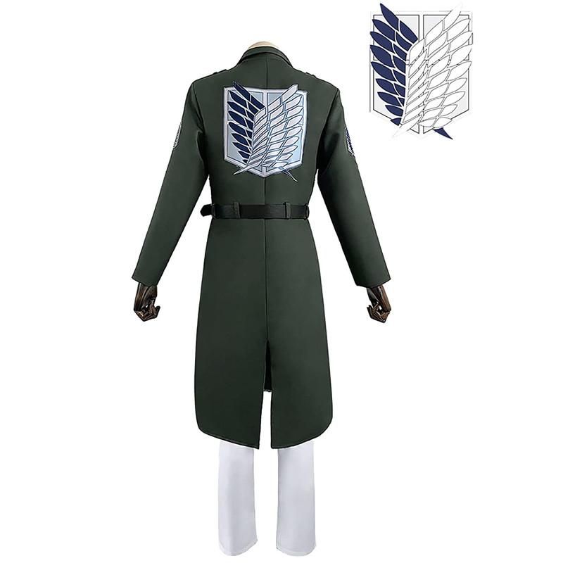 Attack On Titan Anime Cosplay Costume Shingeki No Kyojin Coat Soldier Jacket Survey Corps Outfit for Halloween Theme Party Adult