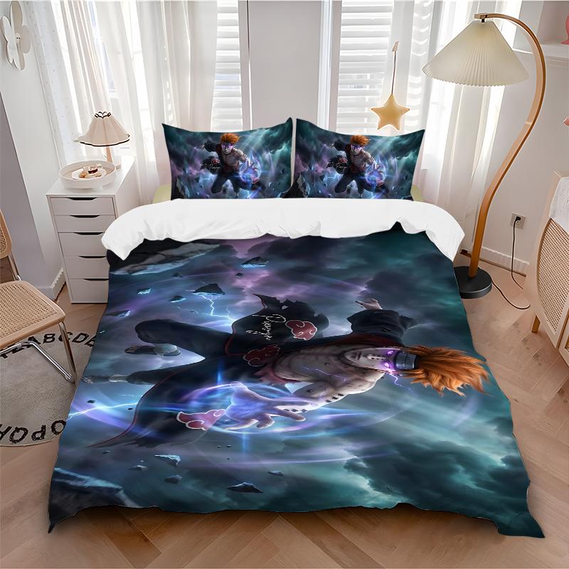 3Pcs Powerful Anime Hero Action Bedding Set Soft Fabric Duvet Cover Pillowcases Home Xmas Halloween Gift 1 Duvet Cover 2 Pillowcase S1520