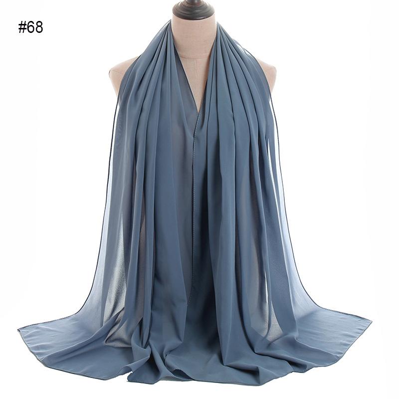 Good Stitching Muslim Chiffon Hijabs for Women Solid Chiffon Shawl Scarf Head Wraps Foulard Femme Hijab Scarves Muslim Turban