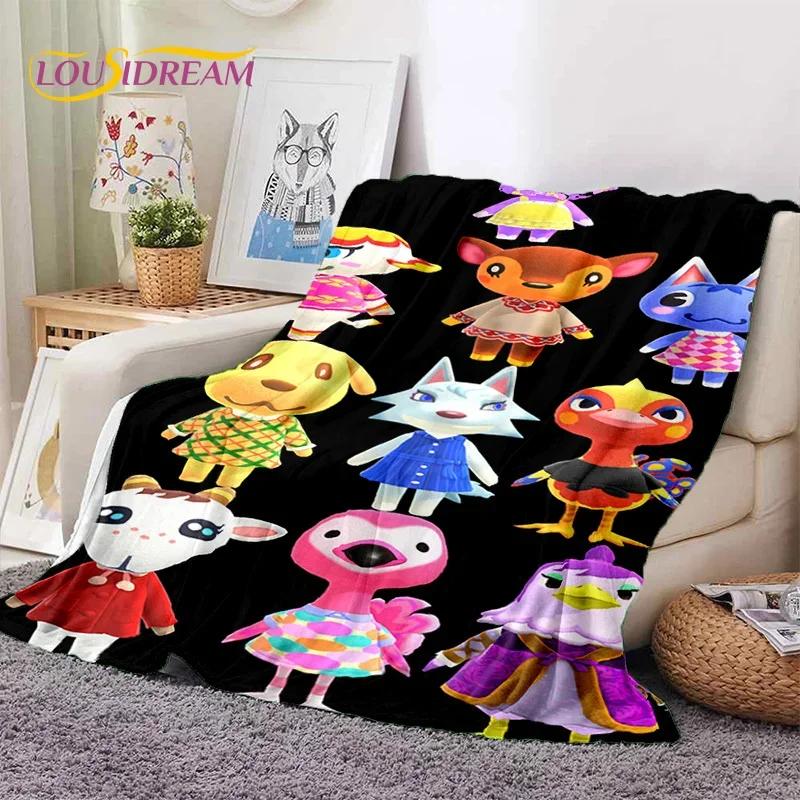 Cute Crossing New Horizons Cartoon Soft Flannel Blanket for Bed Bedroom Sofa Picnic,Throw Blanket for Cover Outdoor Leisure Gift
