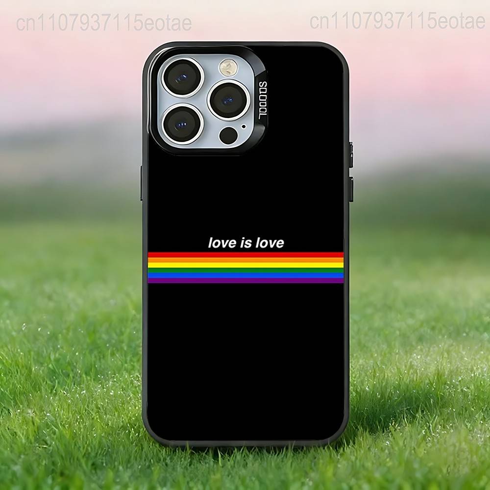 Love Is Love LGBT Homosexual Phone Case For iPhone 17,16,15,14,13,12,11,Pro,XS,Max,Plus,Mini,SE4,E Black Matte Shockproof Cover