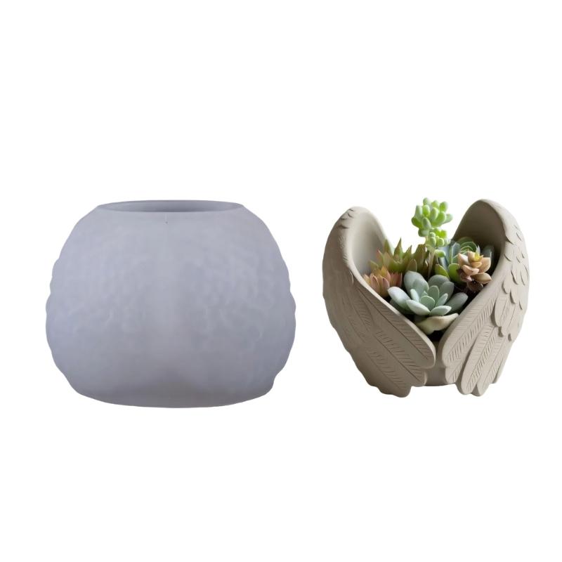 

Angel Wing Silicone Mould for DIY Resin Craft Candle Holder Planter Reusable Texture Designs 1