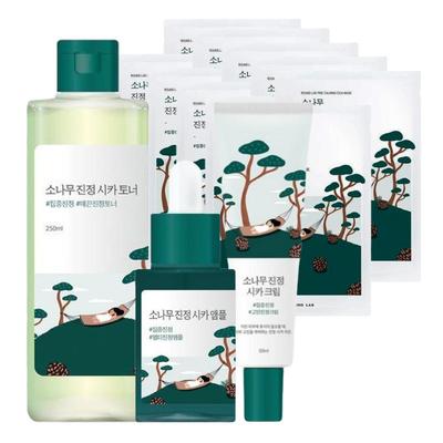Pine Cica Calming Skincare Set (Mask Pack 10 Sheets + Toner 250ml + Ampoule 30ml + Cream 50ml)