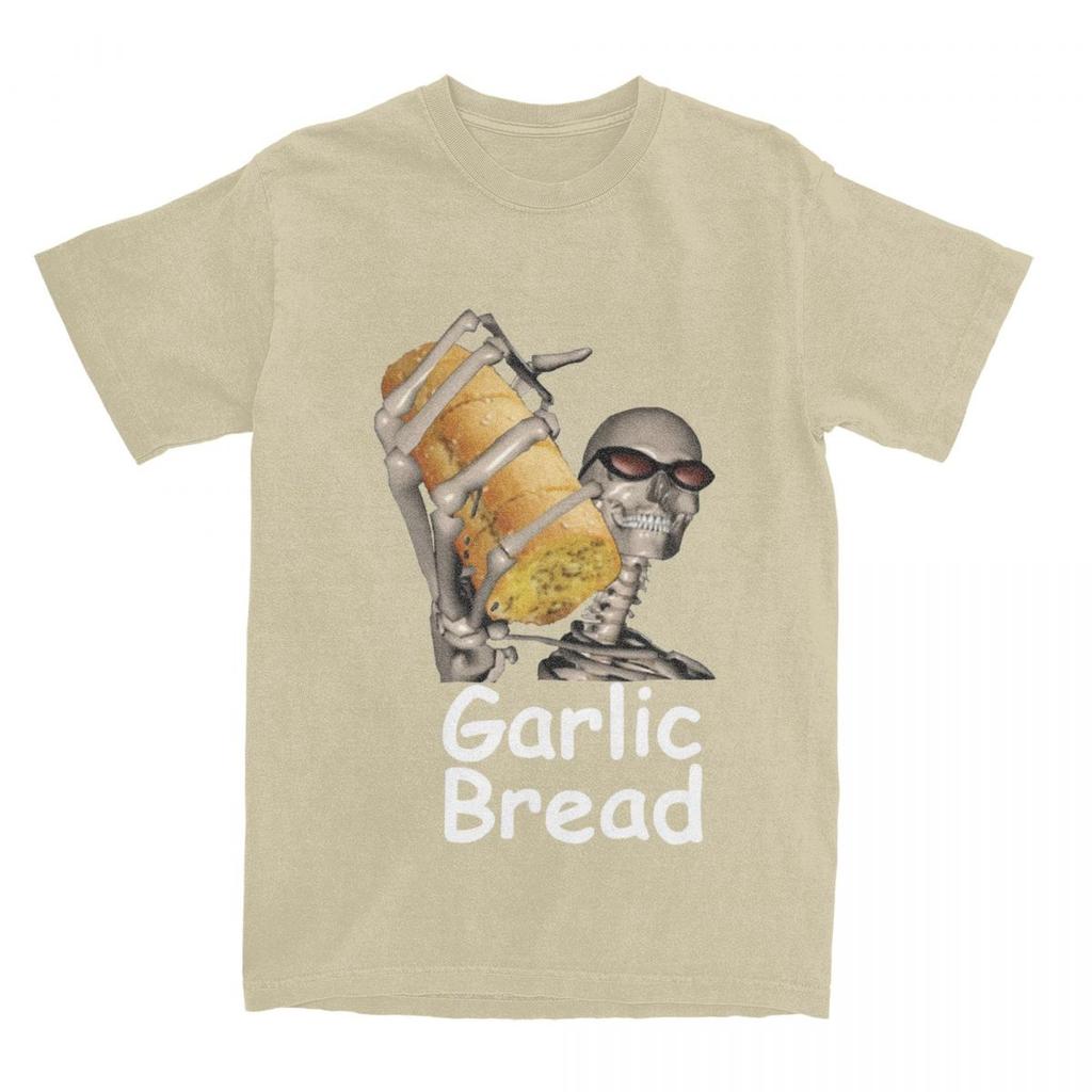 Couple T-Shirt Garlic Bread T-Shirts Fashion Funny Skeleton Meme Summer Tees Y2K Funny Design Cotton Clothes Plus Size 5XL
