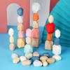 Wooden Sorting Stacking Rocks Stones Sensory Toddler Toys Learning Montessori Toys Building Blocks Game for Kids Birthday Gifts