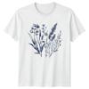 Vintage Floral Sketch T-Shirt Botanical Art Gift For Him And Her