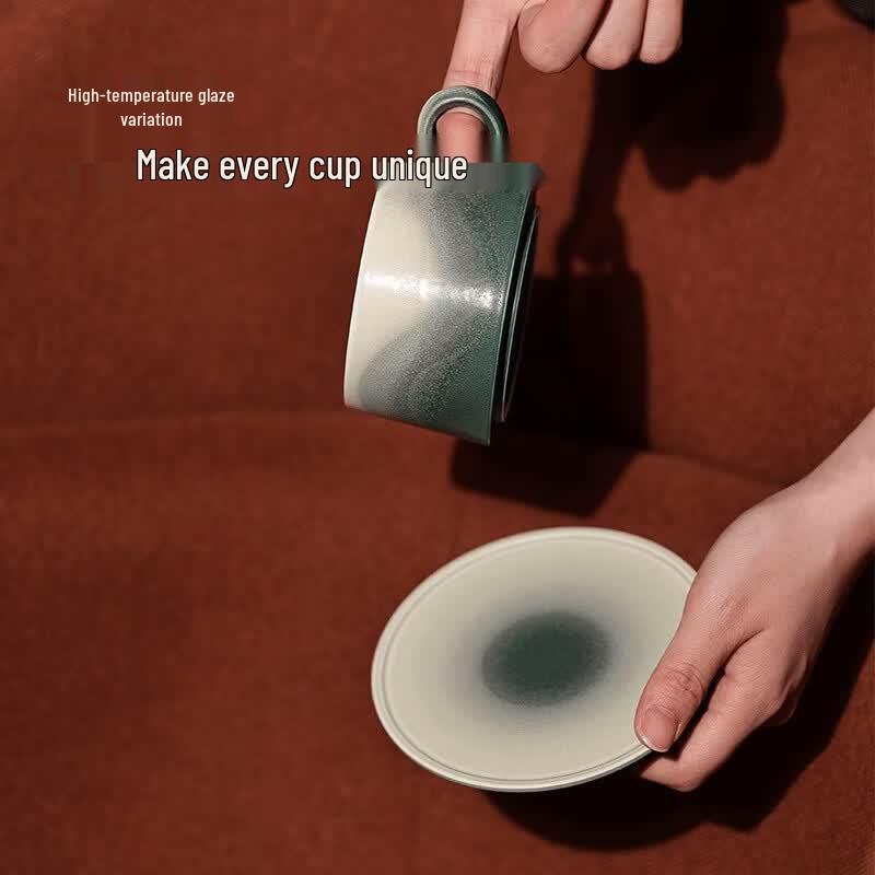 Xiangshang Kesi Green Stoneware Coffee Cup Gift Set