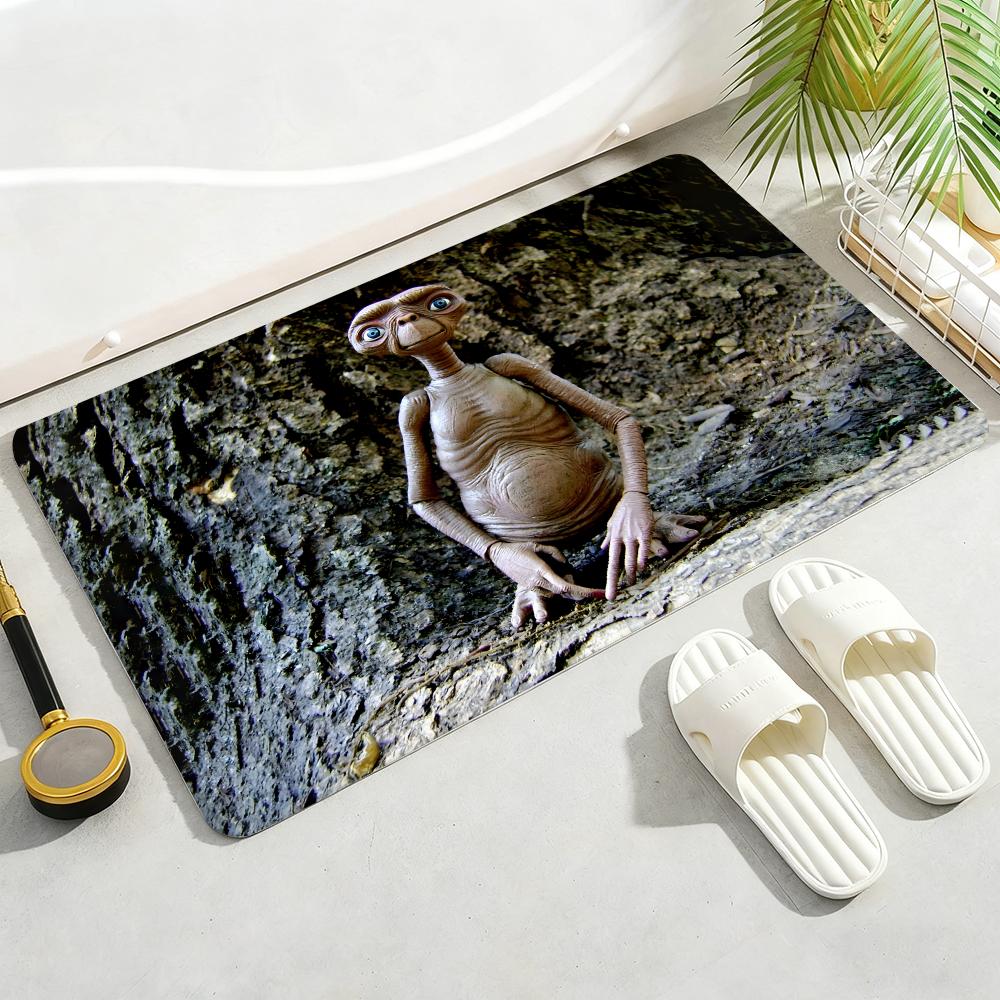 E.T. the Extra-Terrestrial Movie Floor Mat Soft Thickened Flannel Door Mat Non-Slip Living Room Rug Home Decor