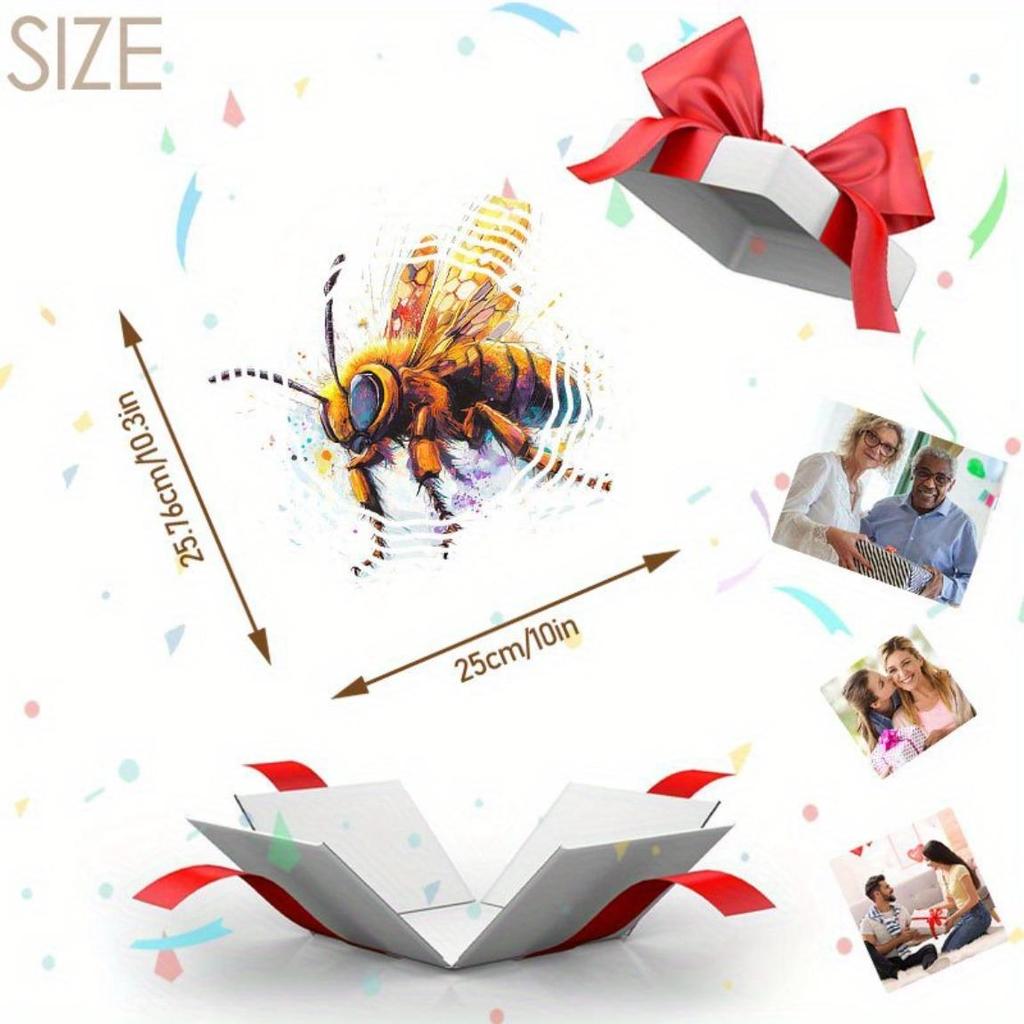 Metal Wind Spinner Garden Decor Outdoor Hanging Motion Bee Design for Patio Yard Holiday Ornament No Battery Needed