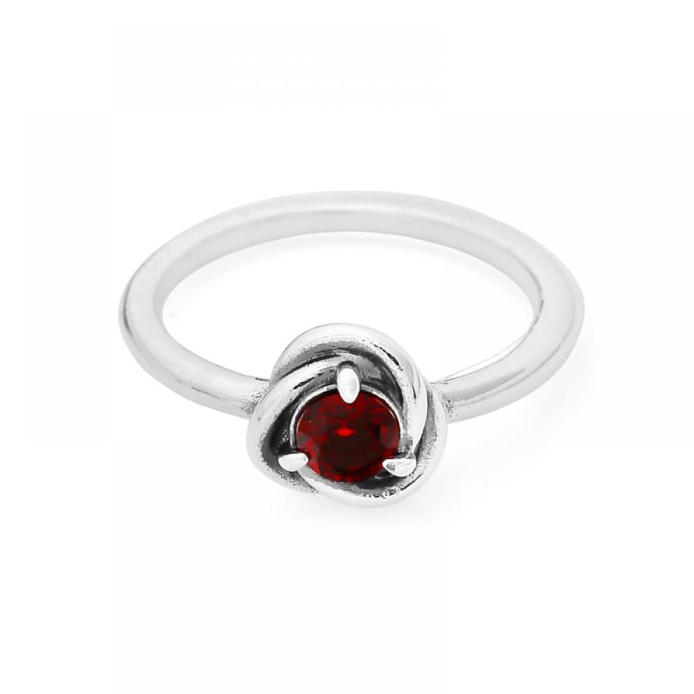 Pandora 192993c01 Moment January Birthstone Red Eternity Circle Silver Ring