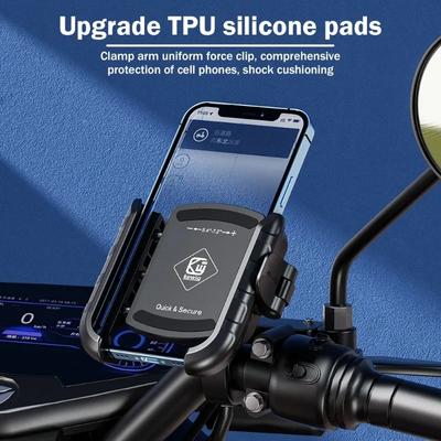 Kewig Upgraded Motorcycle Phone Holder USB-C Fast Charger Moto Motorbike Handlebar Mount Cellphone Support Rearview-mirror Stand