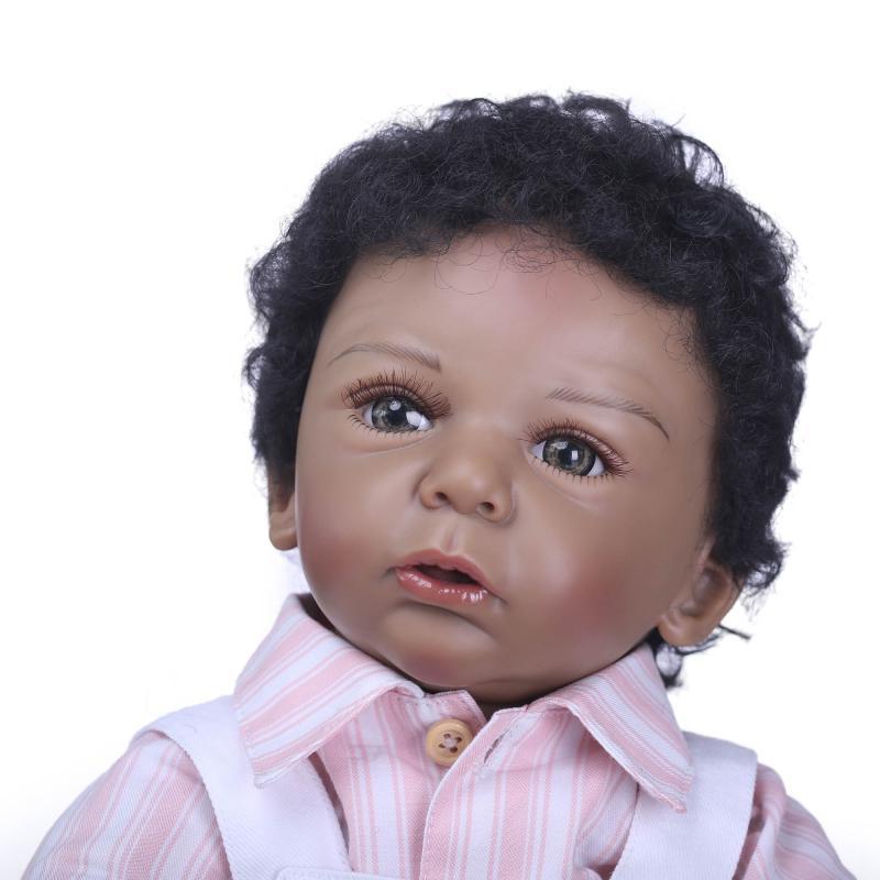 New African American Black Skin Tone Infant Doll for Early Education