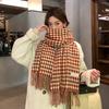 Korean Style All Match Fashion Plaid Scarf for Women Autumn and Winter New Student Warm and Cold Proof Tassel Shawl Scarf