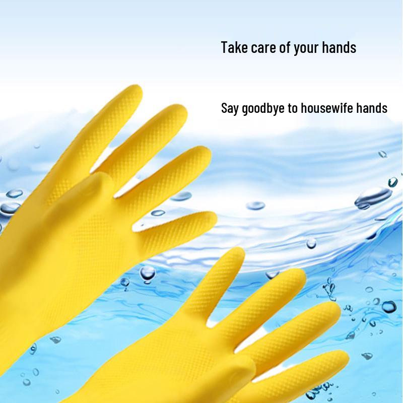Waterproof Latex Kitchen Dishwashing Gloves - Extended Length for Women