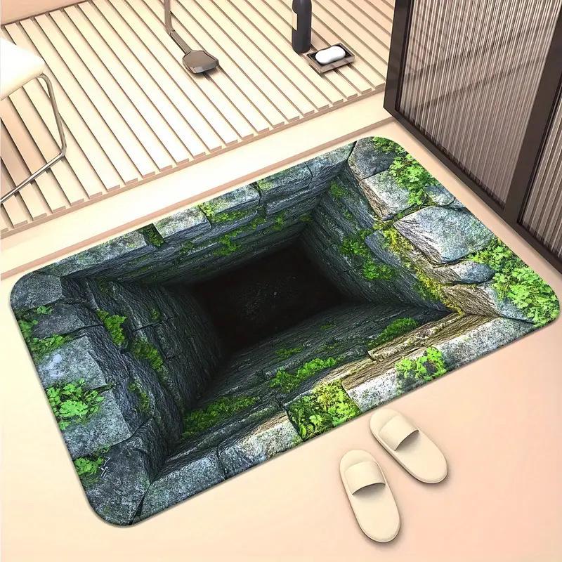 3D Visual Bathroom Absorbent Foot Mat - Dirt-Resistant, Easy-to-Clean, Entrance Doormat