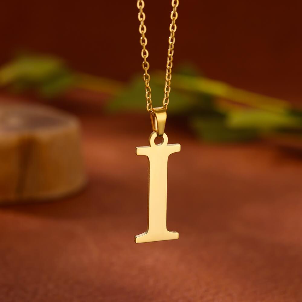 Elegant Initial Letter Stainless Steel Necklace Women Gold Color Alphabet Pendant Necklaces Vintage Waterproof Zircon Gifts