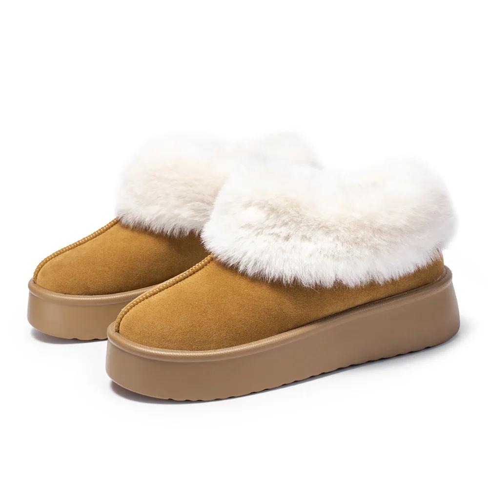 

Fashion Plus Size Shoes for Women Autumn Plush Warm Thick Sole Platform Non-slip Snow Boots Fashion Ankle Boots 36-43 Botas De Mujer 36