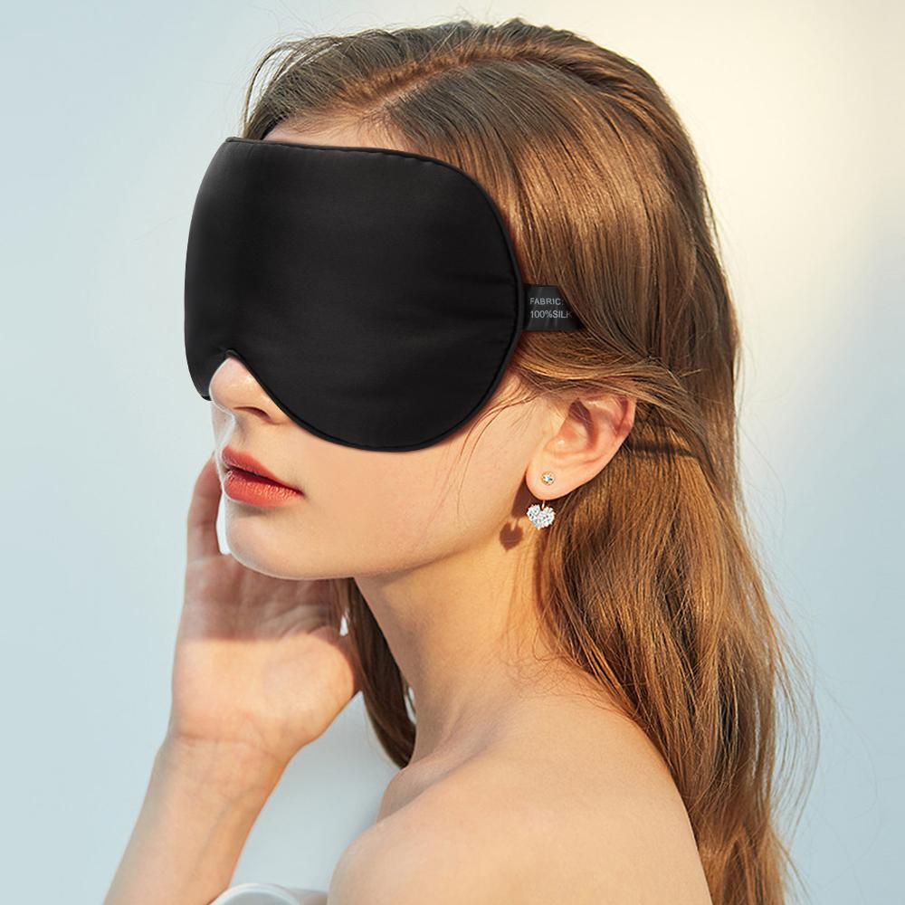 100% Naturlig Mullbärssilke Sovmask Mjuka Och Bekväma Ögonlappar Mjuk Ögonbindel Slät Ögonmask Ögonskugga Ögonöverdrag Lapp